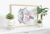 Eye Anatomy Watercolor Print Human Eye Optometrist Optician Poster Medical Art Ophthalmology Eye Ball Clinic Wall Art Decor Science Art-2466