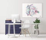 Eye Anatomy Watercolor Print Human Eye Optometrist Optician Poster Medical Art Ophthalmology Eye Ball Clinic Wall Art Decor Science Art-2466