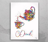 Kitchen Art Watercolor Print Eat Drink Love Set of 3 Kitchen Wall Art Housewarming Gift Food and Drink Dining Room Wall Decor Dine Room-2380