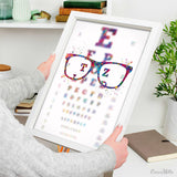 Eye Test Art Watercolor Print Eye Chart Optometrist Optician Poster Vision Test Medical Art Ophthalmology Doctor Office Clinic Wall Art-2476