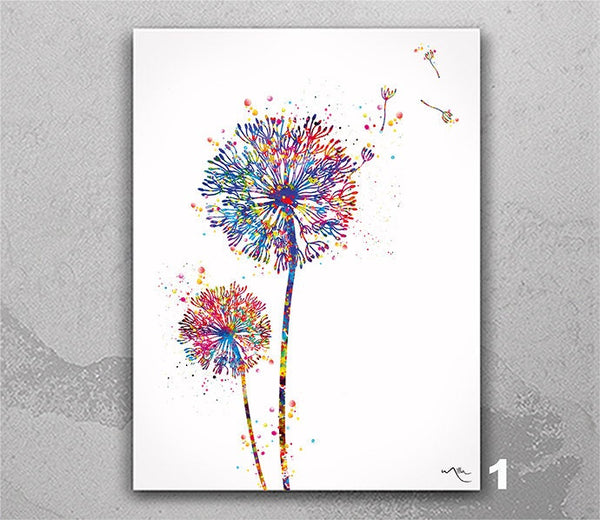 Dandelion Flowers Nature Love Watercolor Print Wedding Gift Housewarming Gift Home Wall Art Wall Decor Art Home Decor House Wall Hanging-463