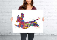 Dachshund Watercolor Print Sausage Dog Teckel Print Pet Gift Doxie Dog Love Puppy Friend Dog Poster Dog Art Poster Doodle Dog Poster-541