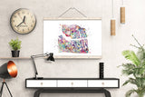 Teeth Anatomy Watercolor Print Tooth Anatomical Art Dental Clinic Decor Art Dentistry Student Dentistry Office Graduaiton Dentist Gift-244