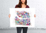 Teeth Anatomy Watercolor Print Tooth Anatomical Art Dental Clinic Decor Art Dentistry Student Dentistry Office Graduaiton Dentist Gift-244