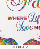 Elephants Two Moms with Babies Family Quote Watercolor Print Family Gift Wall Art Christmas Gift Lesbian Family Wall Hanging LGBT Gift-1154