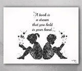 Reader Kids Boy and Girl Watercolor Print Book Lover Gift Wall Art Teen Room Decor Poster Wall Decor Library Art Nursery Decor Nursery-1178
