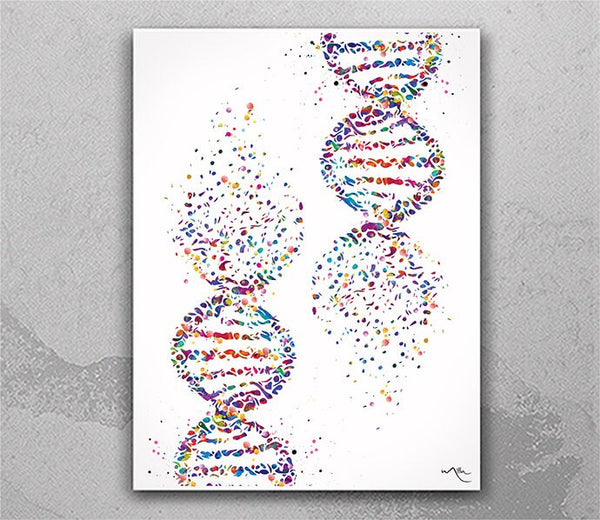 DNA Watercolor Print dna molecule Medical Wall Art Nurse Gift Medical Art Science Art Dorm Gift for Doctor Laboratory Decor Biology-1020