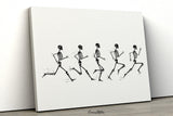 Skeleton Running Phases Watercolor Print Skeletal System Poster Clinic Physical Therapist Runner Sport Human Bones  Anatomy Medical Art-1822