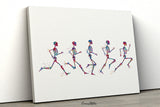 Skeleton Running Phases Watercolor Print Skeletal System Poster Clinic Physical Therapist Runner Sport Human Bones  Anatomy Medical Art-1822