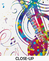Acoustic Guitar Music Instrument Watercolor Print Classic Guitar Player Music Art Wall Decor Guitarist Gift Geekery Nerdy Wall Hanging-2453