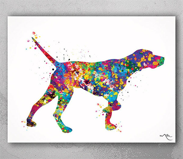 English Pointer Watercolor Print Dog Art Custom Dog Portrait Pet Dog Love Animal Dog Painting Doglover Gift Personelize Decor Poster-1454
