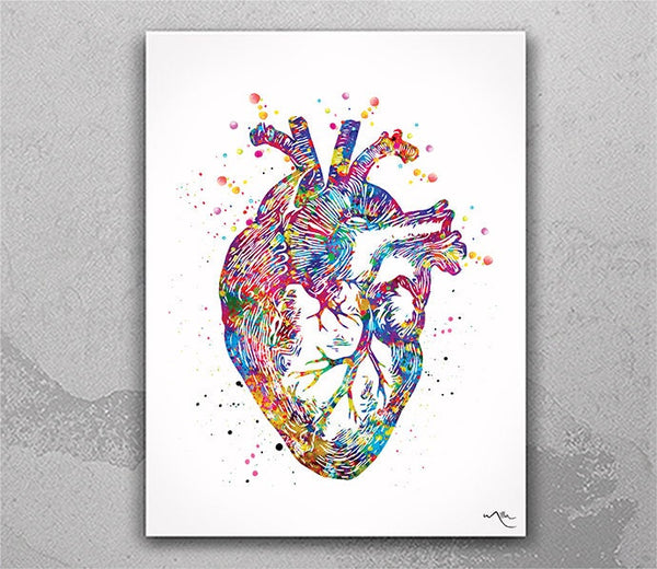 Heart Anatomy Watercolor Print Cardiology Decor Medical Art Print Science Art Print Laboratory Wall Decor Doctor Print Nerd Wall Hanging-969