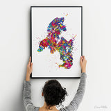 Cocker Spaniel Dog Watercolor Print Cocker Jumping Playing Bouncing Gift Pet Dog Love Puppy Pet Art Dogart Abstract Poster Dog Art-1416