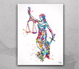 Lady Justice Art Watercolor Print Scales of Justice Lawyer Office Decor Wall Art Judge Law Wall Hanging Lawyer Pass the Bar Gift Art-424