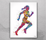 Runner Woman Watercolor Print Runner Woman Female Girl Marathon Winner Art Athlete Personalised Gift Poster Sports Running Gift Runners-2357
