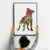 Staffordshire Bull Terrier Watercolor Dog Print Pet Gift Pet Dog Love Doglover Poster Dog Art Bull Terrier Memorial Gift Poster Dogart-1630