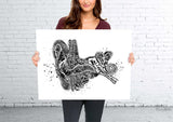 Ear Anatomy Watercolor Print Audiologist Gift Audiology Poster Science Art Ear Diagram Anatomical Clinic Decor Medical Art Ear Poster-1064