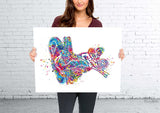 Ear Anatomy Watercolor Print Audiologist Gift Audiology Poster Science Art Ear Diagram Anatomical Clinic Decor Medical Art Ear Poster-1064