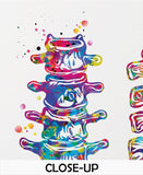 Lumbar Spine Watercolor Print Human Anatomy Art Vertebral Column Medical Art Vertebral Bones Chiropractic Skeletal System Orthopedic-1227