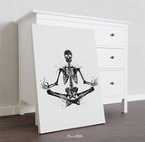 Yoga Skeleton Watercolor Print, Yoga Art, Yogi, Poster, Yoga Pose, Yoga Print, Yoga Studio, Sukhasana Pose, Yoga Wall Decor, Yoga Girl-2460