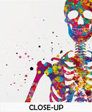 Yoga Skeleton Watercolor Print, Yoga Art, Yogi, Poster, Yoga Pose, Yoga Print, Yoga Studio, Sukhasana Pose, Yoga Wall Decor, Yoga Girl-2460