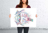 Eye Anatomy Watercolor Print Human Eye Optometrist Optician Poster Medical Art Ophthalmology Eye Ball Clinic Wall Art Decor Science Art-2466