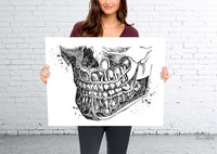 Orthognathic Anatomy Watercolor Print Teeth Anatomy Art Medical Cabinet Office Dental Clinic Art Dentistry Surgery Dentist Mandible Art-194
