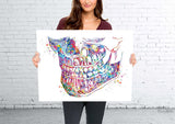 Orthognathic Anatomy Watercolor Print Teeth Anatomy Art Medical Cabinet Office Dental Clinic Art Dentistry Surgery Dentist Mandible Art-194