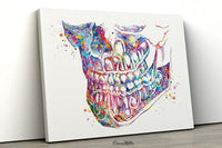 Orthognathic Anatomy Watercolor Print Teeth Anatomy Art Medical Cabinet Office Dental Clinic Art Dentistry Surgery Dentist Mandible Art-194