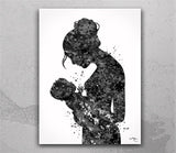 Mother and Daughter, Mother and Son, Mother and Baby, Mother and Children, Mother and Kids, Watercolor Print New Mum Baby Shower Midwife-830