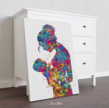 Mother and Daughter, Mother and Son, Mother and Baby, Mother and Children, Mother and Kids, Watercolor Print New Mum Baby Shower Midwife-830