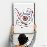 Eye Ball Watercolor Print Eyeball Optometrist Gift Optician Poster Eye Doctor Art Medical Art Ophthalmology Surgeon Eye Clinic Wall Art-1360