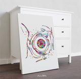 Eye Ball Watercolor Print Eyeball Optometrist Gift Optician Poster Eye Doctor Art Medical Art Ophthalmology Surgeon Eye Clinic Wall Art-1360