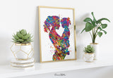 Mother and Daughter Watercolor Print Black and White Mother with Baby Parent Love Mother and Children New Mum Baby Shower Nursery Decor-39