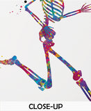 Skeleton Running Phases Watercolor Print Skeletal System Poster Clinic Physical Therapist Runner Sport Human Bones  Anatomy Medical Art-1822
