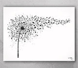 Dandelion Flower Music Notes Watercolor Print Treble Clef Art Print Art Print Musician Gift Wall Decor Wall Art Housewarming Music Room-88