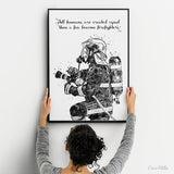 Fireman Quote Watercolor Print Firefighter Gift Fire Department Fire Soldier Hero Wall Art Wall Decor Rescue Personalised Hero Gift-1901