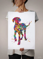 Hungarian Vizsla Dog Portrait Watercolor Print Magyar Dog Pet Gift Dog Love Puppy Friend Dog Art Custom Poster Vizsla Poster Dogart-1445