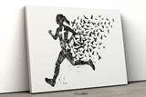 Runner Woman with Birds Watercolor Print Runner Woman Female Girl Marathon Athlete Personalised Gift Poster Sports Running Gift Runners-1500