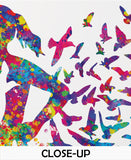 Runner Woman with Birds Watercolor Print Runner Woman Female Girl Marathon Athlete Personalised Gift Poster Sports Running Gift Runners-1500