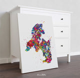 Cocker Spaniel Dog Watercolor Print Cocker Jumping Playing Bouncing Gift Pet Dog Love Puppy Pet Art Dogart Abstract Poster Dog Art-1416