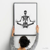 Yoga Skeleton Watercolor Print, Yoga Art, Yogi, Poster, Yoga Pose, Yoga Print, Yoga Studio, Sukhasana Pose, Yoga Wall Decor, Yoga Girl-2460