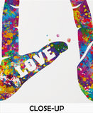 Peace Love Rock Symbol Watercolor Print ASL Sign Language Love Hand Sign Poster Rock Sign Peace Hand Manual Alphabet Teen Room Decor-2342