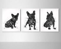 French Bulldog Watercolor Print Set of 3 Frenchie print Bouledogue Francais Art Gift Pet Dog Love Friend Animal Doglover Poster Dog Art-1556