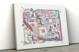 Circuit Board Watercolor Print Science Art Computer Modern Art Electronic Motherboard Engineer Technology Art Poster Tech Wall Art -1114