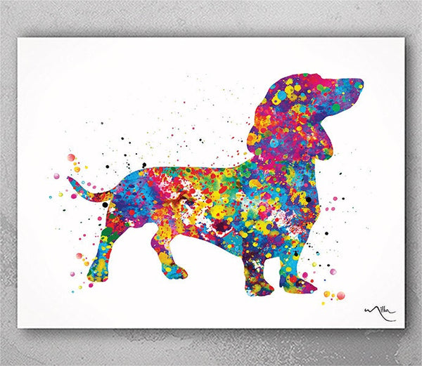 Dachshund Dog Watercolor Print Dog Lovers Gift Dog Teckel Doxie Art Print Children's Wall Art Wall Decor Art Home Decor Wall Hanging-1221