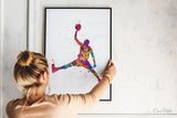 Basketball Player Set of 3 Watercolor Print Basketball Player Man Boy Sports Nursery Dorm Teem Room Basketball Ball Poster Wall Art-1724