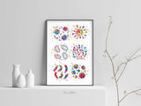 Bacteria Watercolor Print Medical Art Wall Art Bioscience Microbiology Virus Art Abstract Biology Bacteriophage Microscopy Science Decor-231