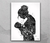Mother and Baby Watercolor Print Mom Newborn Doula Pregnancy Obstetrician Nursing New Mum Baby Shower Breastfeeding Mother Midwife Gift-827