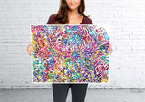 Colon Histology Watercolor Print Science Art Skin Histology Dermatology Art Biology Art  Medical Art Colon Tissue Clinic Decor Cell Art-1181